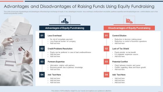 Advantages And Disadvantages Of Raising Funds Using Equity Fundraising Demonstration PDF