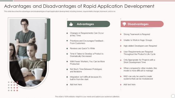 Advantages And Disadvantages Of Rapid Application Development Template PDF