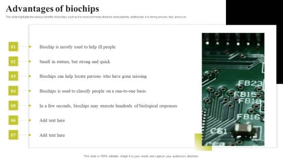 Advantages Of Biochips Ppt PowerPoint Presentation Diagram PDF