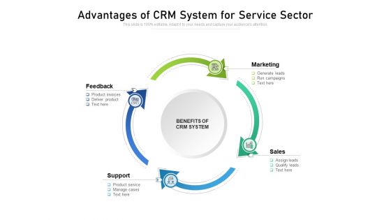 Advantages Of CRM System For Service Sector Ppt PowerPoint Presentation File Graphics Template PDF