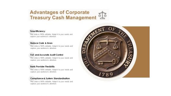 Advantages Of Corporate Treasury Cash Management Ppt PowerPoint Presentation Slides Smartart