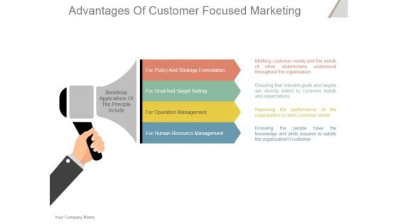 Advantages Of Customer Focused Marketing Ppt PowerPoint Presentation Information