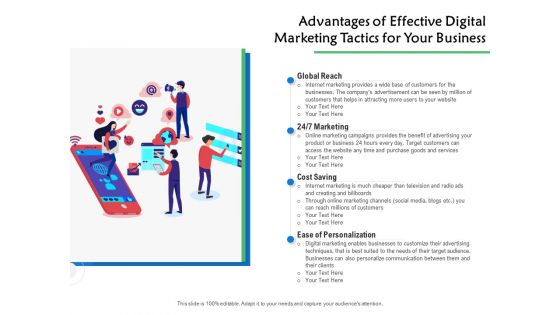 Advantages Of Effective Digital Marketing Tactics For Your Business Ppt PowerPoint Presentation File Objects PDF