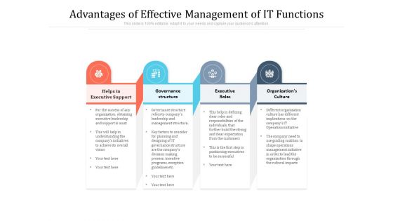 Advantages Of Effective Management Of IT Functions Ppt PowerPoint Presentation File Designs PDF