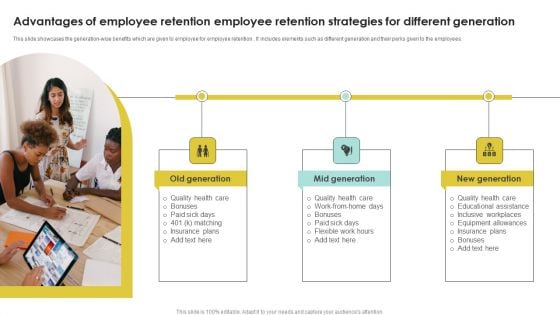 Advantages Of Employee Retention Employee Retention Strategies For Different Generation Background PDF