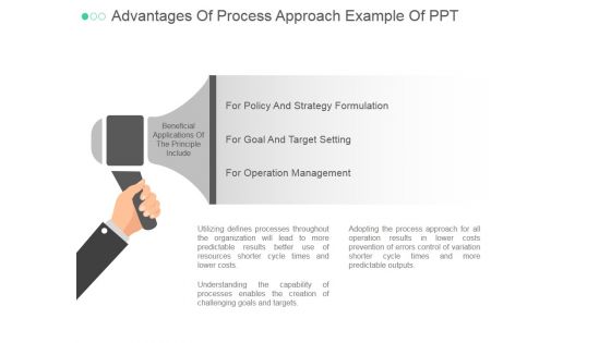 Advantages Of Process Approach Ppt PowerPoint Presentation Slides