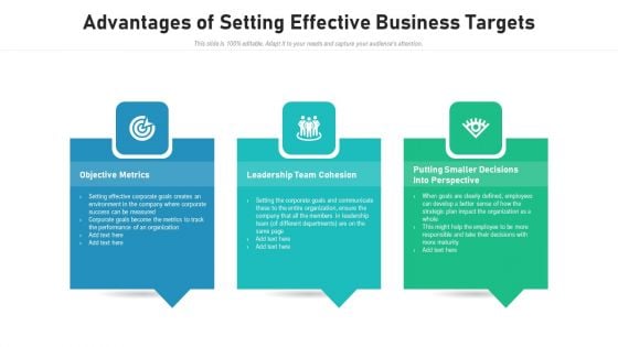 Advantages Of Setting Effective Business Targets Ppt Summary Designs PDF