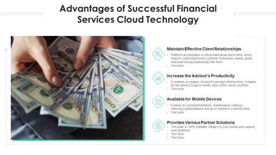 Advantages Of Successful Financial Services Cloud Technology Ppt Inspiration Design Inspiration PDF