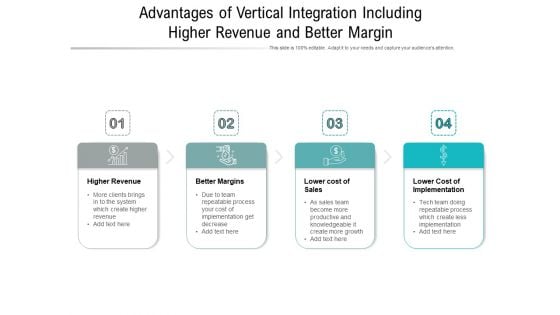 Advantages Of Vertical Integration Including Higher Revenue And Better Margin Ppt PowerPoint Presentation Gallery Design Ideas PDF Advantages Of Vertical Integration Including Higher Revenue And Better Margin Ppt PowerPoint Presentation Gallery Design Ideas PDF