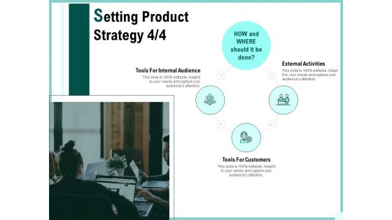 Advertisement Administration Setting Product Strategy Customers Ppt PowerPoint Presentation Portfolio Summary PDF