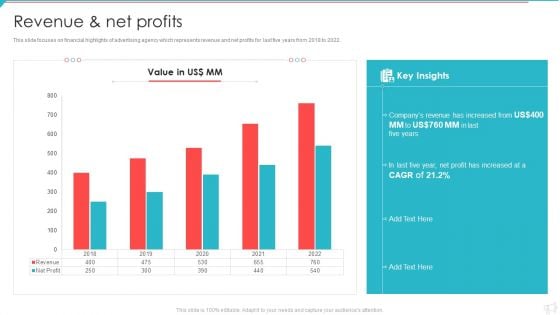 Advertisement And Marketing Agency Company Profile Revenue And Net Profits Formats PDF