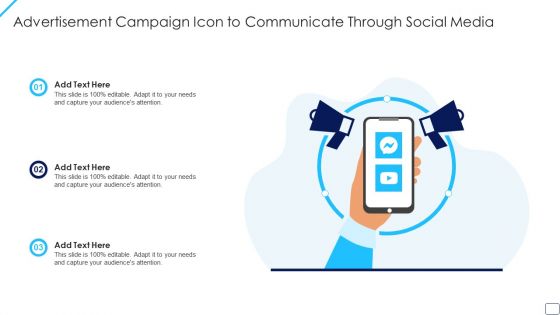 Advertisement Campaign Icon To Communicate Through Social Media Template PDF