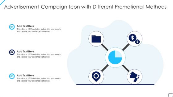 Advertisement Campaign Icon With Different Promotional Methods Designs PDF