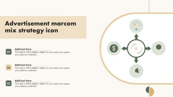 Advertisement Marcom Mix Strategy Icon Sample PDF