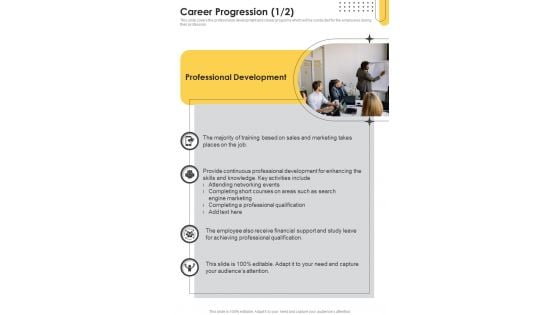 Advertising And Marketing Job Profile Proposal Career Progression One Pager Sample Example Document Advertising And Marketing Job Profile Proposal Career Progression One Pager Sample Example Document