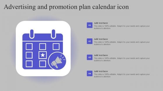 Advertising And Promotion Plan Calendar Icon Professional PDF