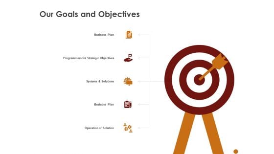 Advertising Existing Products And Services In The Target Market Our Goals And Objectives Diagrams PDF