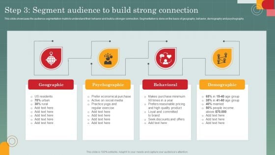 Advertising Programs Management Techniques Step 3 Segment Audience To Build Strong Connection Guidelines PDF