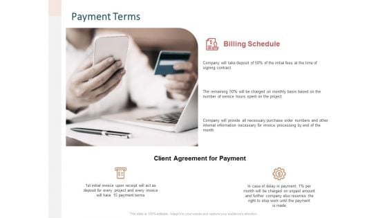 Advertising Proposal Payment Terms Ppt Inspiration Infographic Template PDF