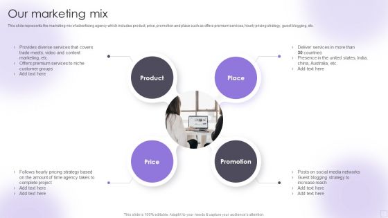 Advertising Services Company Profile Our Marketing Mix Sample PDF Advertising Services Company Profile Our Marketing Mix Sample PDF