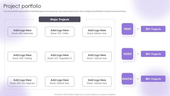 Advertising Services Company Profile Project Portfolio Graphics PDF