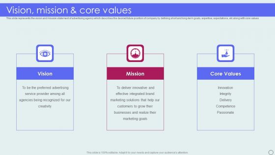 Advertising Solutions Company Details Vision Mission And Core Values Guidelines PDF Advertising Solutions Company Details Vision Mission And Core Values Guidelines PDF