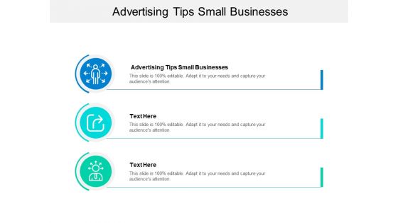 Advertising Tips Small Businesses Ppt PowerPoint Presentation Gallery Graphics Design Cpb