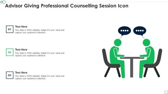 Advisor Giving Professional Counselling Session Icon Demonstration PDF