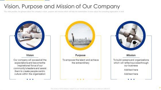 Advisory Company Pitch Deck Vision Purpose And Mission Of Our Company Ppt Inspiration Graphics Pictures PDF