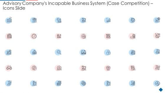 Advisory Companys Incapable Business System Case Competition Icons Slide Guidelines PDF