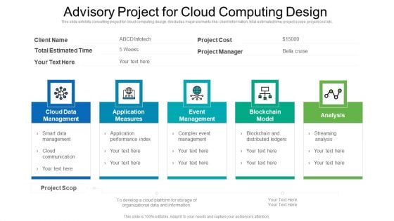 Advisory Project For Cloud Computing Design Ppt PowerPoint Presentation File Information PDF