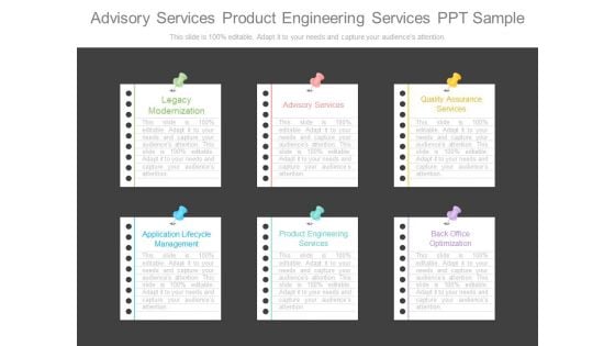 Advisory Services Product Engineering Services Ppt Sample