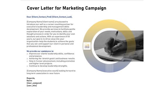 Advocacy And Marketing Campaign Request Cover Letter For Marketing Campaign Structure PDF