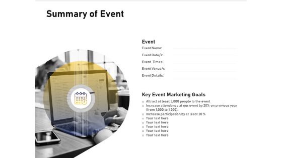 Advocacy And Marketing Campaign Request Summary Of Event Infographics PDF