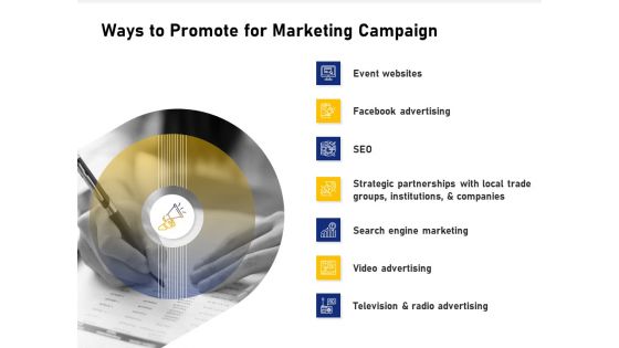 Advocacy And Marketing Campaign Request Ways To Promote For Marketing Campaign Background PDF