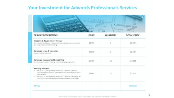 Adwords And PPC Proposal Template Ppt PowerPoint Presentation Complete Deck With Slides Slide16