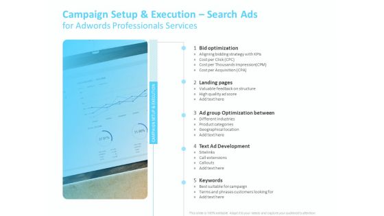 Adwords PPC Campaign Setup And Execution Search Ads For Adwords Professionals Services Diagrams PDF