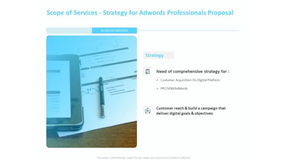 Adwords PPC Scope Of Services Strategy For Adwords Professionals Proposal Professional PDF