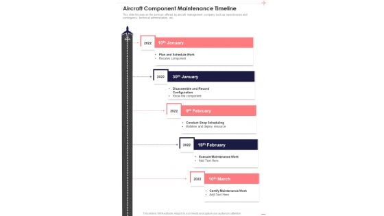 Aerospace Services Business Proposal Aircraft Component Maintenance Timeline One Pager Sample Example Document Aerospace Services Business Proposal Aircraft Component Maintenance Timeline One Pager Sample Example Document