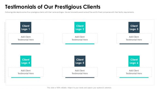 Affiliate Marketing Pitch Deck Testimonials Of Our Prestigious Clients Introduction PDF