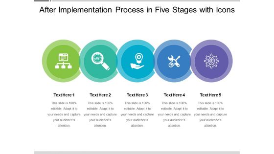 After Implementation Process In Five Stages With Icons Ppt PowerPoint Presentation File Vector PDF