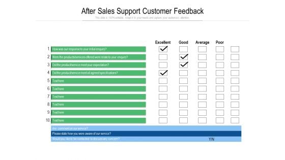 After Sales Support Customer Feedback Ppt PowerPoint Presentation Gallery Layout PDF