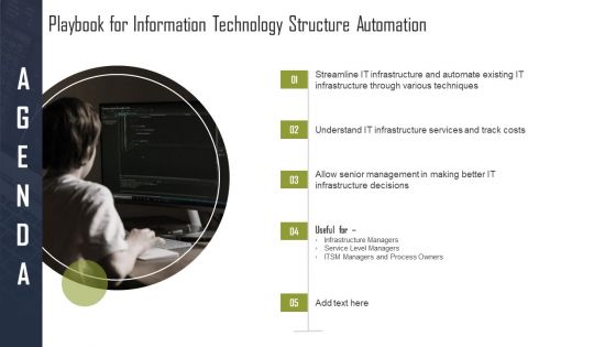 Agend Playbook For Information Technology Structure Automation Themes PDF