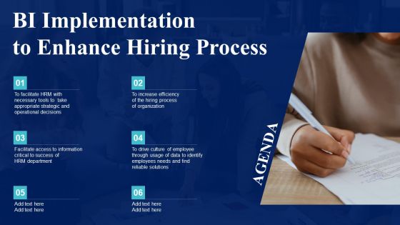 Agenda BI Implementation To Enhance Hiring Process Demonstration PDF