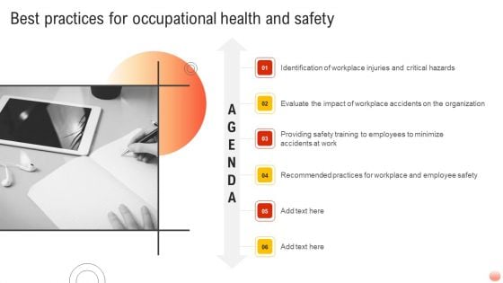 Agenda Best Practices For Occupational Health And Safety Inspiration PDF