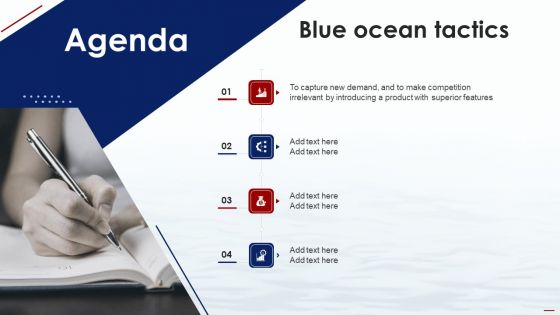 Agenda Blue Ocean Tactics Ppt Icon Examples PDF