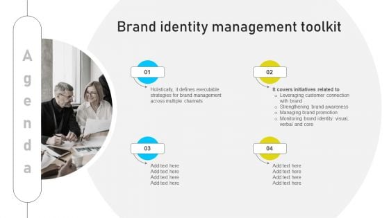 Agenda Brand Identity Management Toolkit Ppt PowerPoint Presentation File Rules PDF