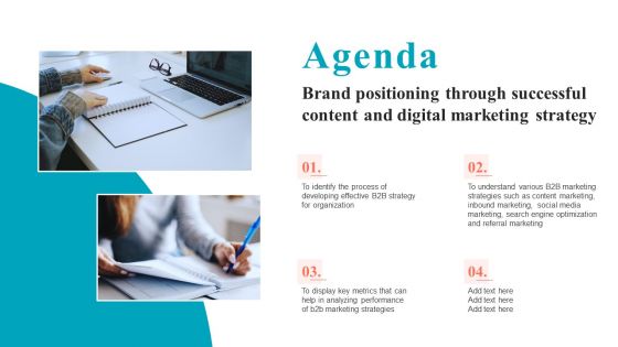 Agenda Brand Positioning Through Successful Content And Digital Marketing Strategy Topics PDF