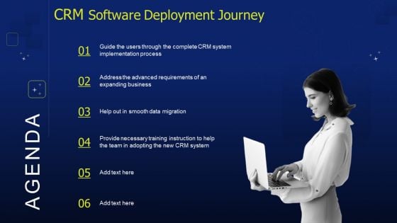 Agenda CRM Software Deployment Journey Ppt Infographic Template Summary PDF