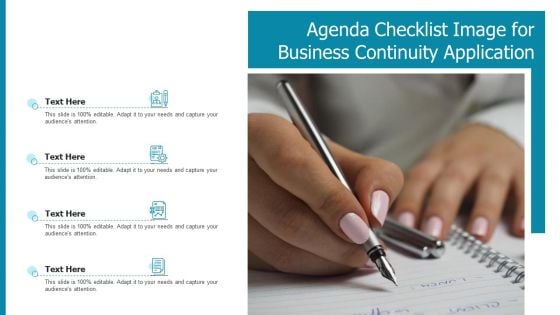 Agenda Checklist Image For Business Continuity Application Ideas PDF